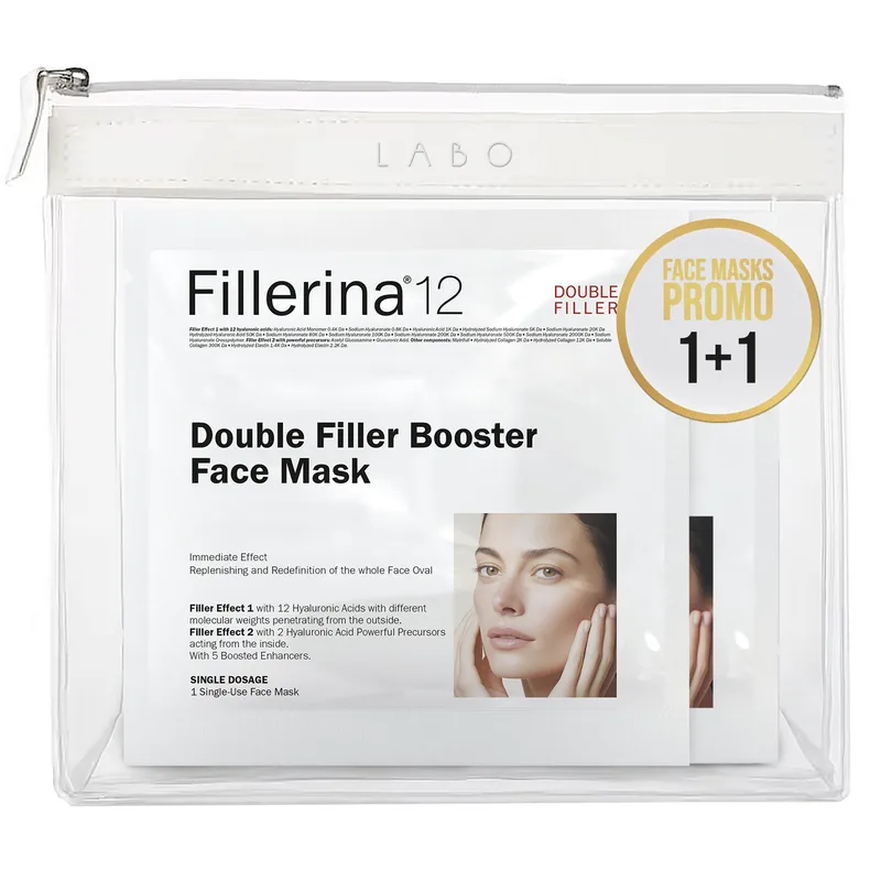Fillerina Promo 12 Double Filler Booster Face Mask 2 Τεμάχια & Δώρο Νεσεσέρ 1 Τεμάχιο