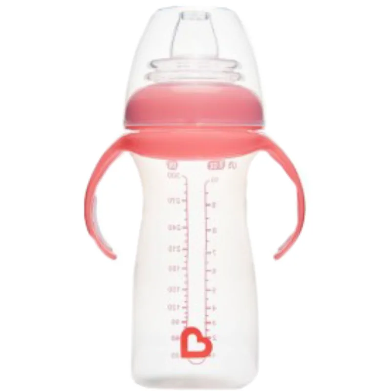 Munchkin Gentle Transition Baby's First Sippy Spill-Proof Antifuite Cup 6m+ Εκπαιδευτικό Ποτηράκι με Χερούλια 300ml - Ροζ