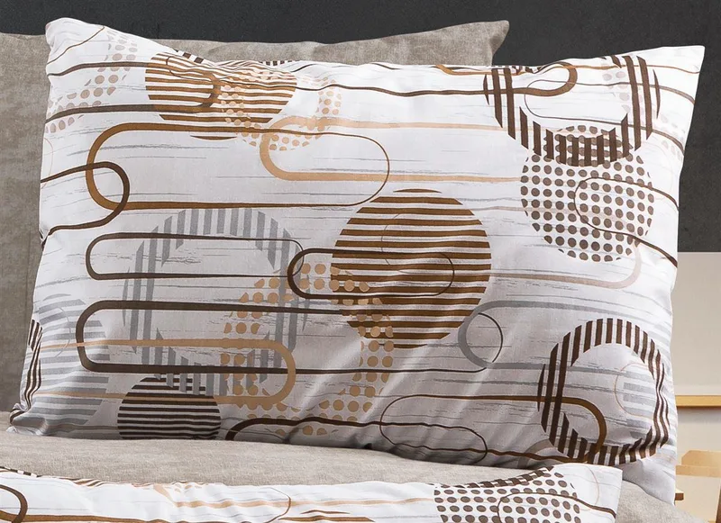 Μαξιλαροθήκη Φάκελος Polycotton 50x70εκ. Διώνη 600 White-Mocha DimCol (Χρώμα: Λευκό, Ύφασμα: 70% Βαμβάκι-30% Polyester) - DimCol - 33311647061