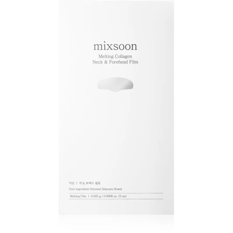 mixsoon Melting Collagen Neck & Forehead Film υφασμάτινη μάσκα ενυδάτωσης Για το πρόσωπο κα το λαιμό 5 τμχ