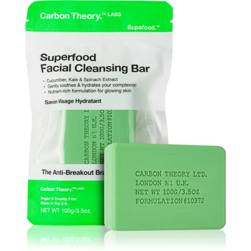 Carbon Theory Facial Cleansing Bar Superfood καθαριστικό σαπούνι για το πρόσωπο Green 100 γρ