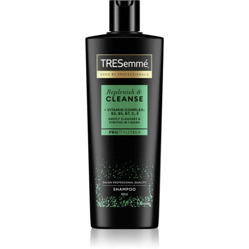 TRESemmé Replenish & Cleanse σαμπουάν για λιπαρά μαλλιά με βιταμίνες Pro Style Technologie™ 400 ml