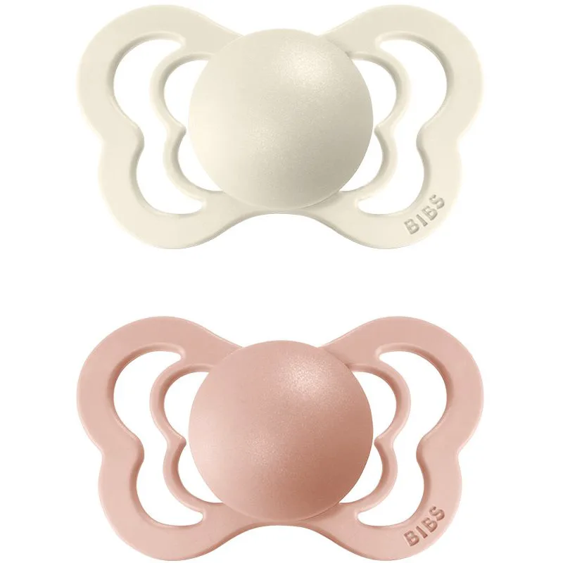 BIBS Couture Natural Rubber Size 1: 0+ months πιπίλα Ivory / Blush 2 τμχ