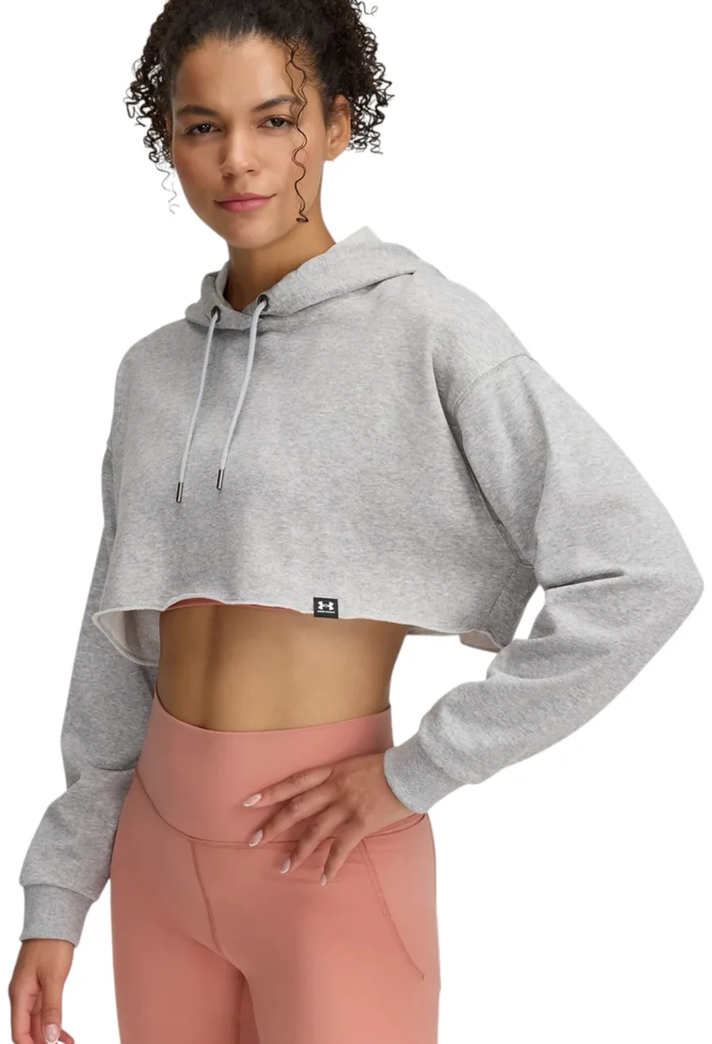 Μπλούζα Μακρυμάνικη Under Armour Icon Terry Crop Hoodie 1389640-011 Γυναικείο