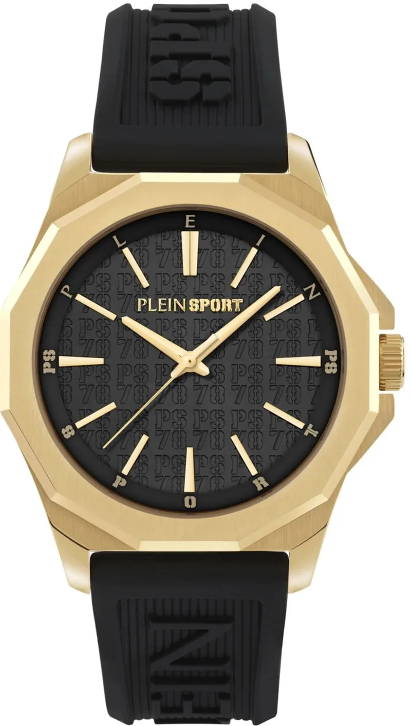 PLEIN SPORT Onyx Men's - PSNGA0325 , Χρυσό case with Black Rubber Strap