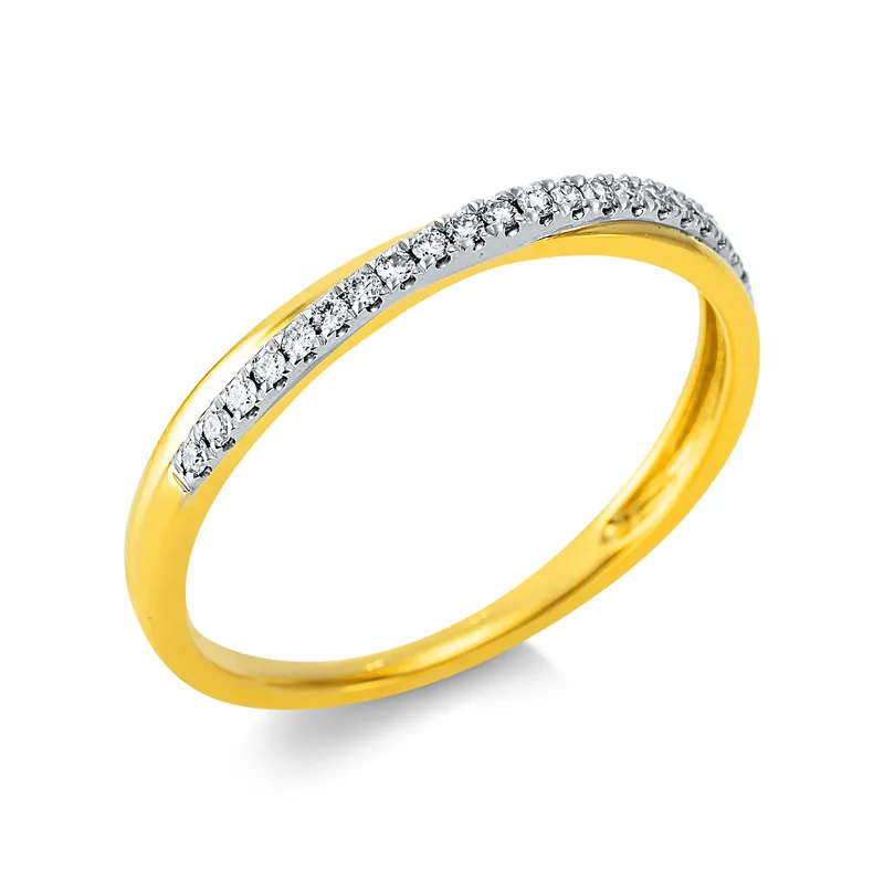 Diamond Group Μισόβερο Δαχτυλίδι με Διαμάντια Brilliant από Κίτρινο Χρυσό 18 Καρατίων DDX540