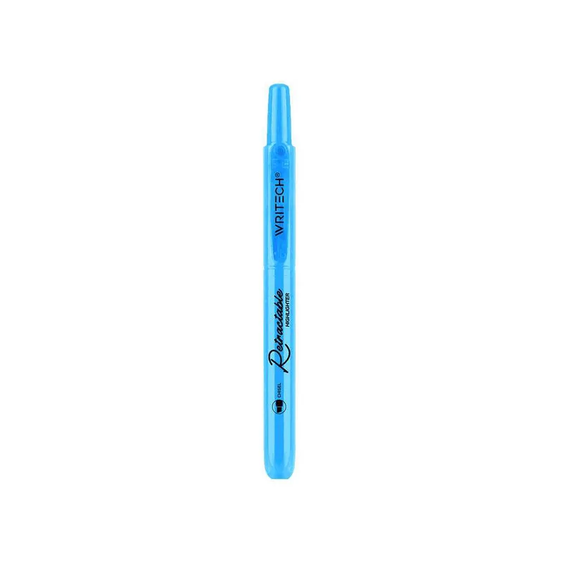 Writech Μαρκαδόρος Υπογράμμισης Κουμπί Πλακέ 1-4mm Retractable Neon Blue 545724