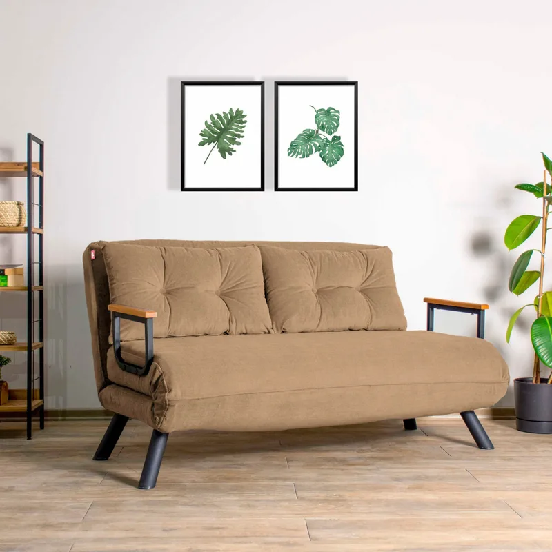 Διθέσιος Καναπές-Κρεβάτι Sando 2-Seater - Light Brown V2 859Ftn2870 (133x41x50)