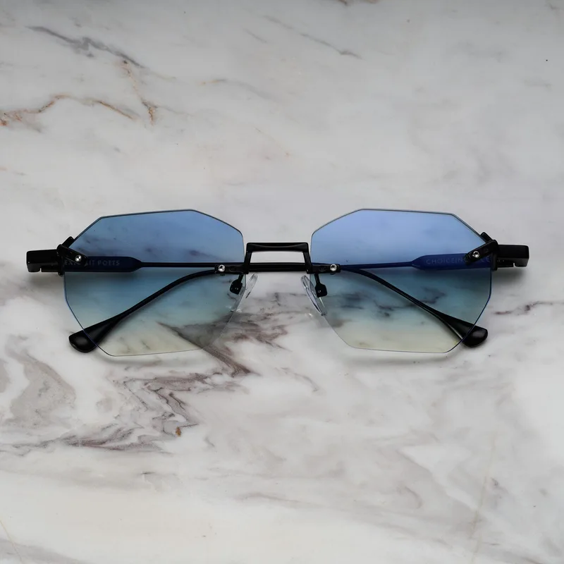NOVA A23EP2M - NOVA - MATT BLACK - GRADIENT BLUE Sunglasses | Matt Black | Gradient Blue Shades | Explicit Poets Sunglasses