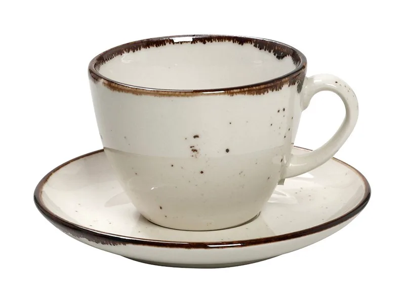 Φλυτζάνι Με Πιατάκι Cappuccino Πορσελάνης 220ml Terra Cream ESPIEL TLK111K6 (Σετ 6 Τεμάχια) (Υλικό: Πορσελάνη, Χρώμα: Κρεμ) - ESPIEL - TLK111K6