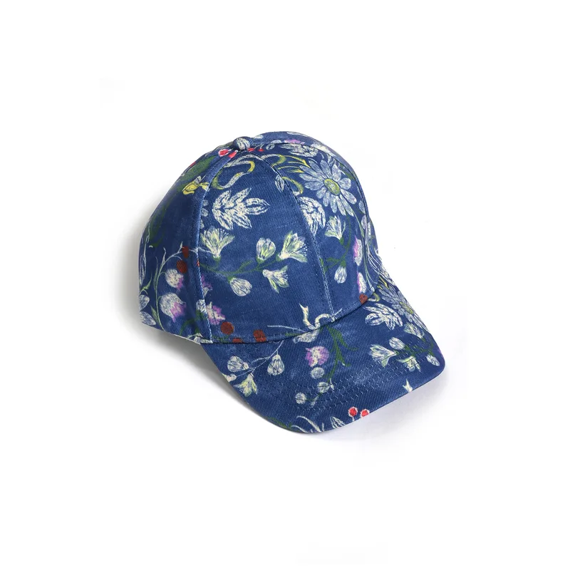 Καπέλο jockey με floral τύπωμα