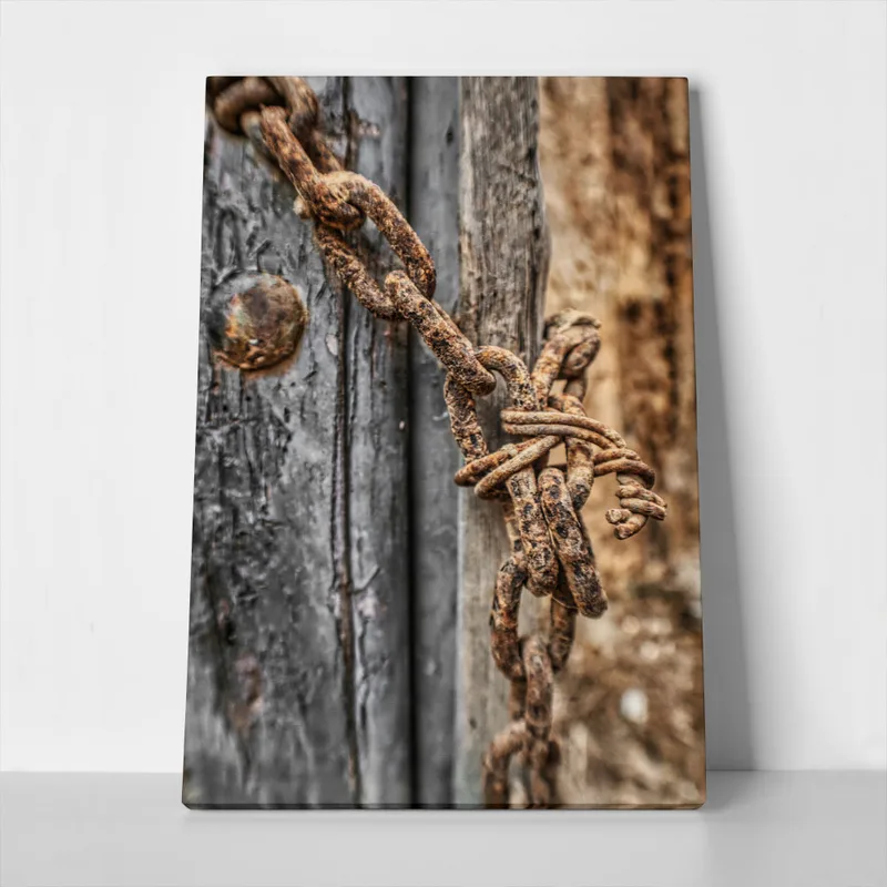 Πίνακας σε Καμβά RUSTIC FARMHOUSE OLD CHAIN