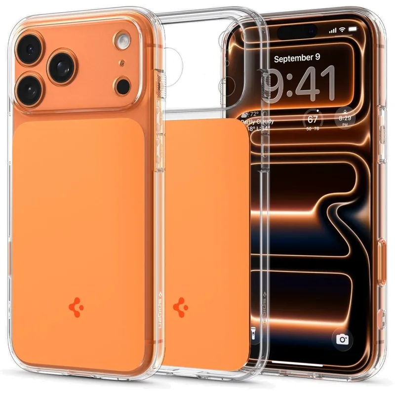 Θήκη iPhone 17 Pro Max Spigen Ultra Hybrid T MagFit Ανθεκτική με Κάλυμμα για Camera Control & MagSafe - Glossy Πορτοκαλί (ACS10474)