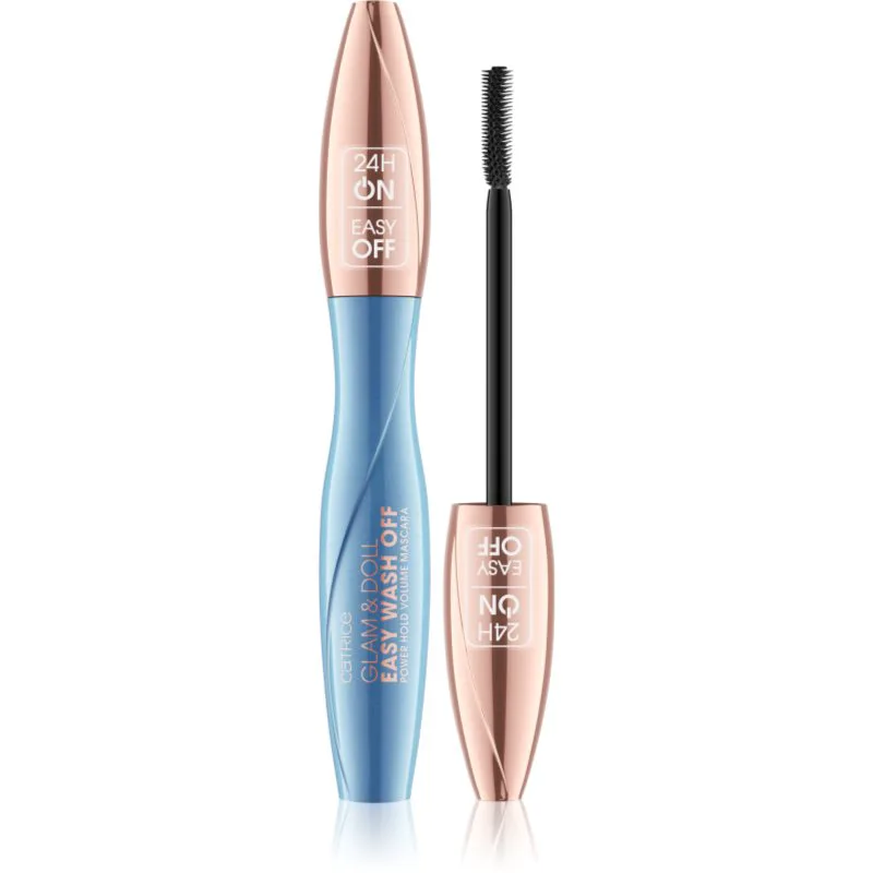 Catrice Glam & Doll Easy Wash Off Power Hold Volume μάσκαρα για όγκο και ορισμό των βλεφαρίδων απόχρωση 010 Black 9 ml
