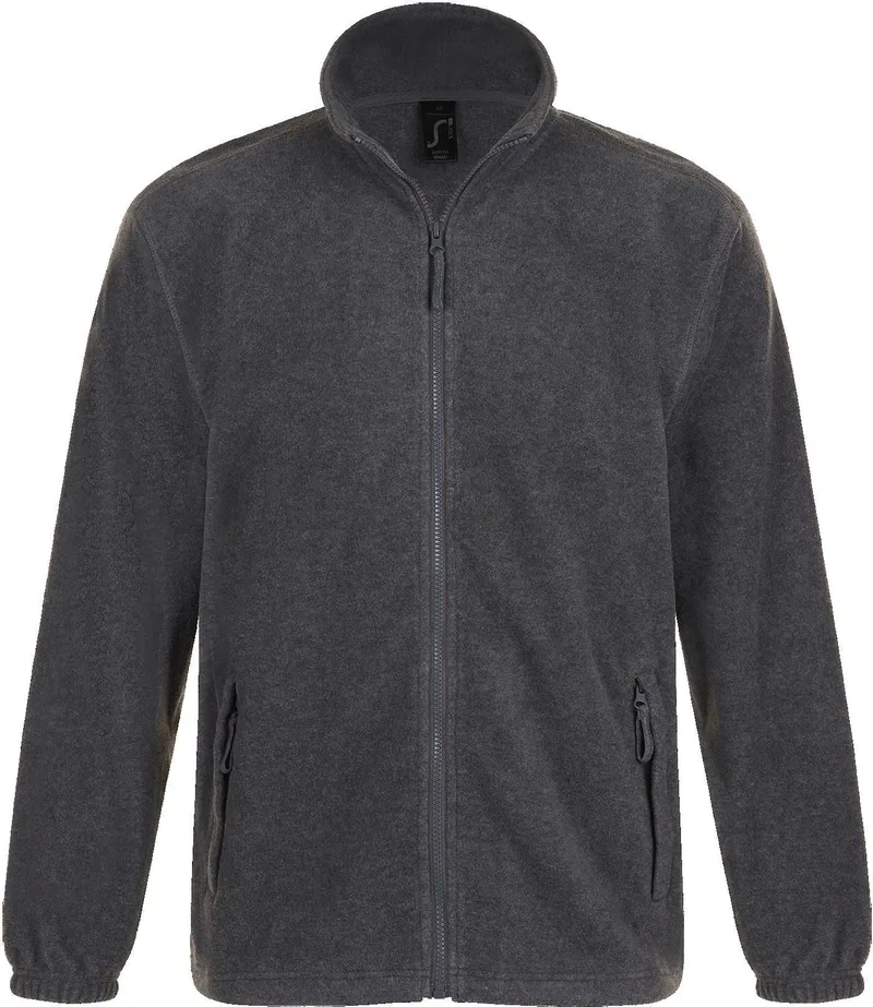 Ανδρική ζακέτα fleece North SOLS 55000 Grey Melange