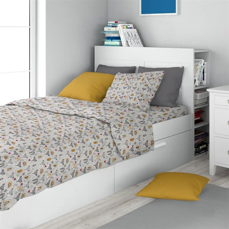 Σετ Παιδικά Σεντόνια Μονά 3 Τεμαχίων Dimcol Fox 527 160x240 Grey