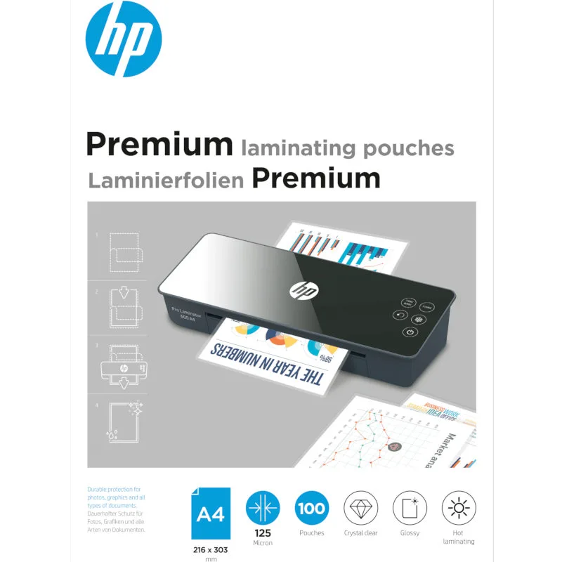 Φύλλα Πλαστικοποίησης Premium Για Α4 125 Microns 100Τμχ HP 9124