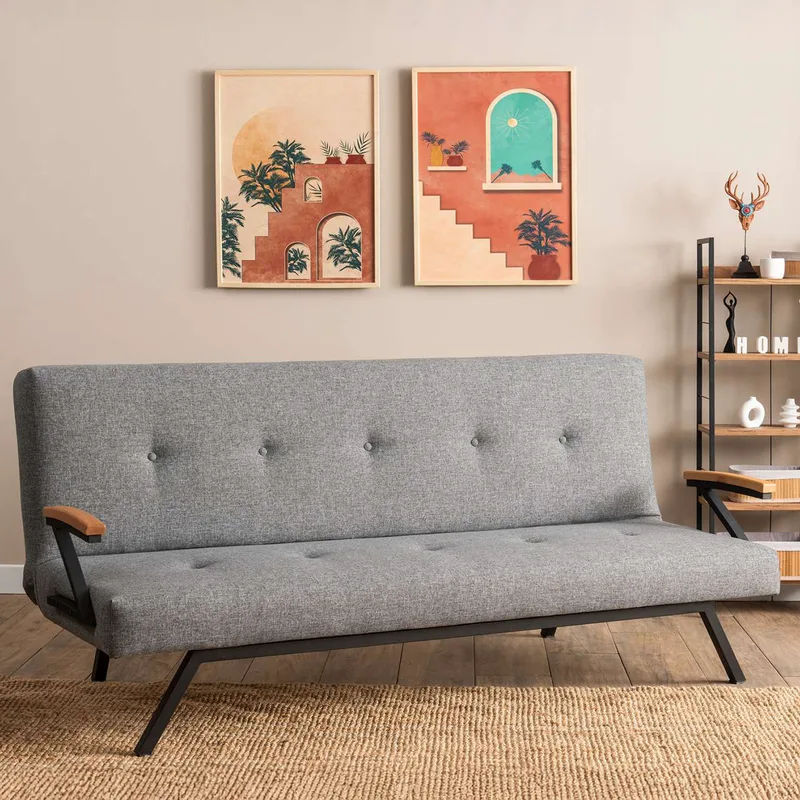 Τριθέσιος Καναπές-Κρεβάτι Zven - Light Grey 859Ftn2907 (180x35x52)