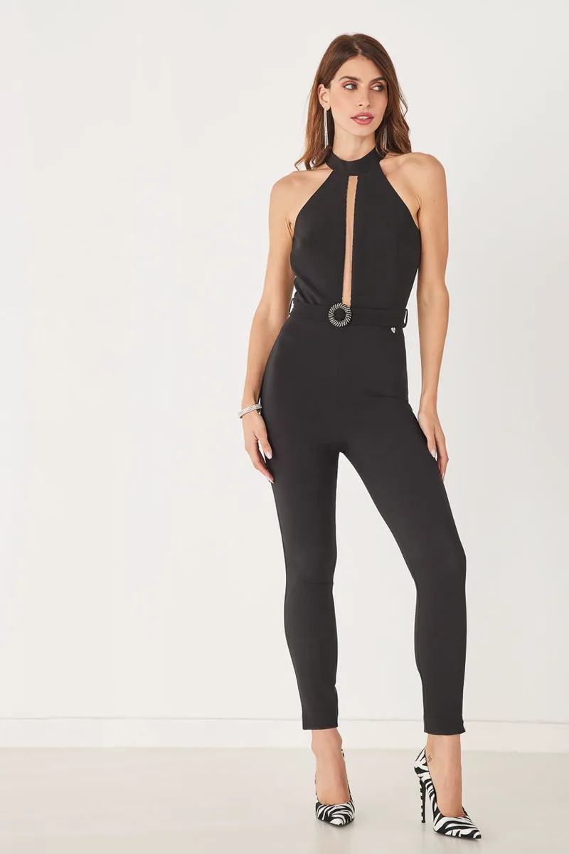 Enzzo Ολόσωμη φόρμα halter neck - Μαύρο