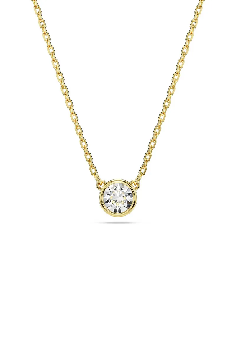Swarovski γυναικείο μενταγιόν στρογγυλή κοπή, λευκό, επιμετάλλωση σε χρυσαφί τόνο "Imber" - 5684511