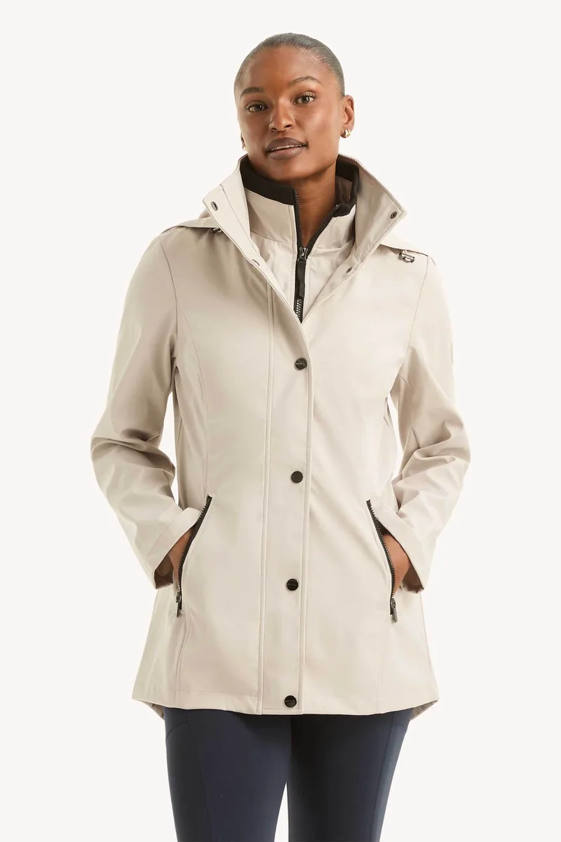 Nautica γυναικείο αδιάβροχο μπουφάν με κουκούλα Classic Fit - 117004554 Εκρού