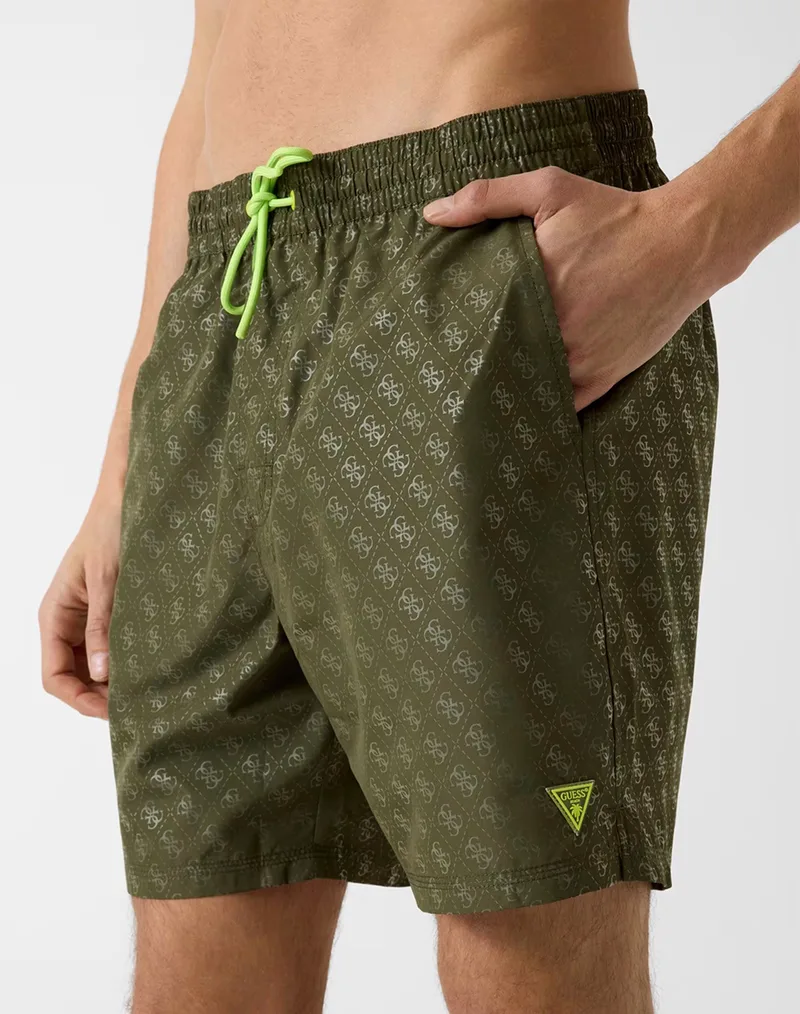 GUESS SWIMTRUNK NEW 4G LOGO MEDIUM ΜΑΓΙΟ ΑΝΔΡΙΚΟ F6GT26WG2A2-P8GV Olive