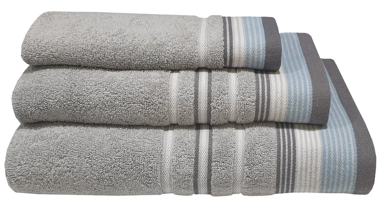 Πετσέτα Βαμβακερή Προσώπου 50x90εκ. Satin Stripe Grey Komvos 7005912-10 (Ύφασμα: Βαμβάκι 100%, Χρώμα: Γκρι, Μέγεθος: Προσώπου) - KOMVOS HOME - 7005912-10