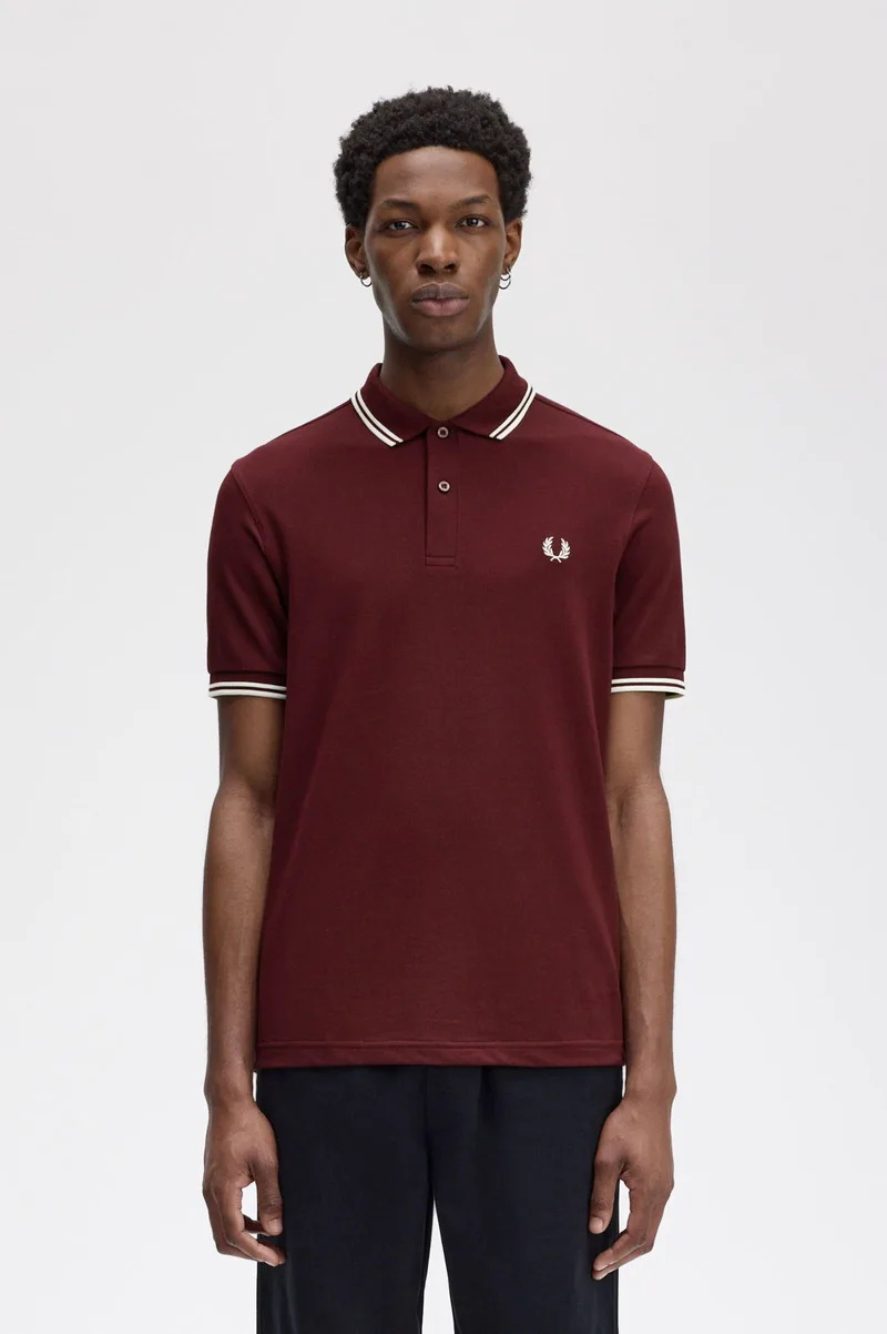 Fred Perry Ανδρική Μπλούζα Twin Tipped Polo M3600-597 Μπορντό