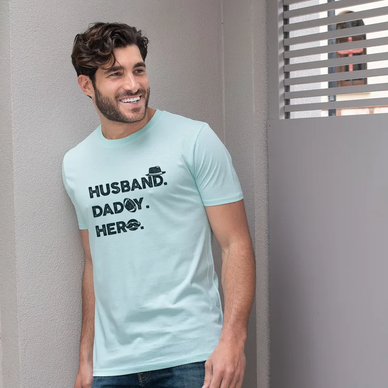 Husband - Organic Vegan T-Shirt Unisex - Μέντα - XL