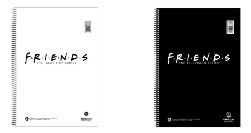 Τετράδιο σπιράλ ριγέ A4 / 3 θέματα / 90 φύλλα Salkopaper - Friends (2 χρώματα)