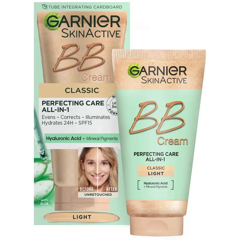 Garnier Skinactive BB Cream Classic All in 1 Spf15 Ενυδατική Κρέμα Προσώπου με Χρώμα για Κανονική Ανοιχτόχρωμη Επιδερμίδα Light 50ml