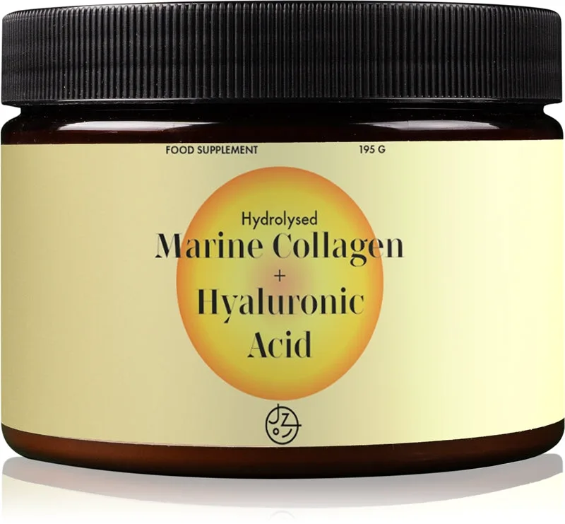 Jíme zdravě Marine Collagen + Hyaluronic Acid hydrolyzed collagen with hyaluronic acid aroma Mango 195 g