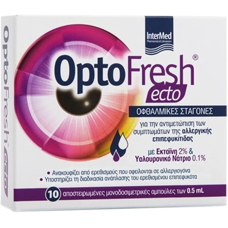 Intermed Optofresh Ecto Eye Drops Οφθαλμικές Σταγόνες για την Αντιμετώπιση των Συμπτωμάτων της Αλλεργικής Επιπεφυκίτιδας 10x0.5ml