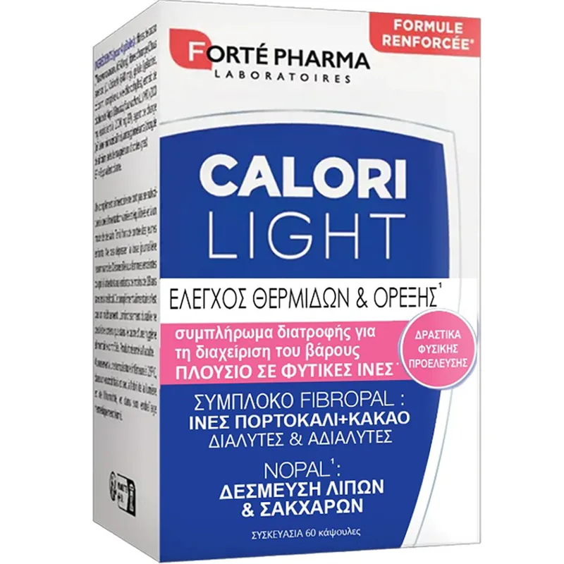 Forte Pharma Calori Light Συμπλήρωμα Διατροφής Φυτικών Ινών για Έλεγχο της Όρεξης & Καλύτερη Διαχείριση του Βάρους 60caps