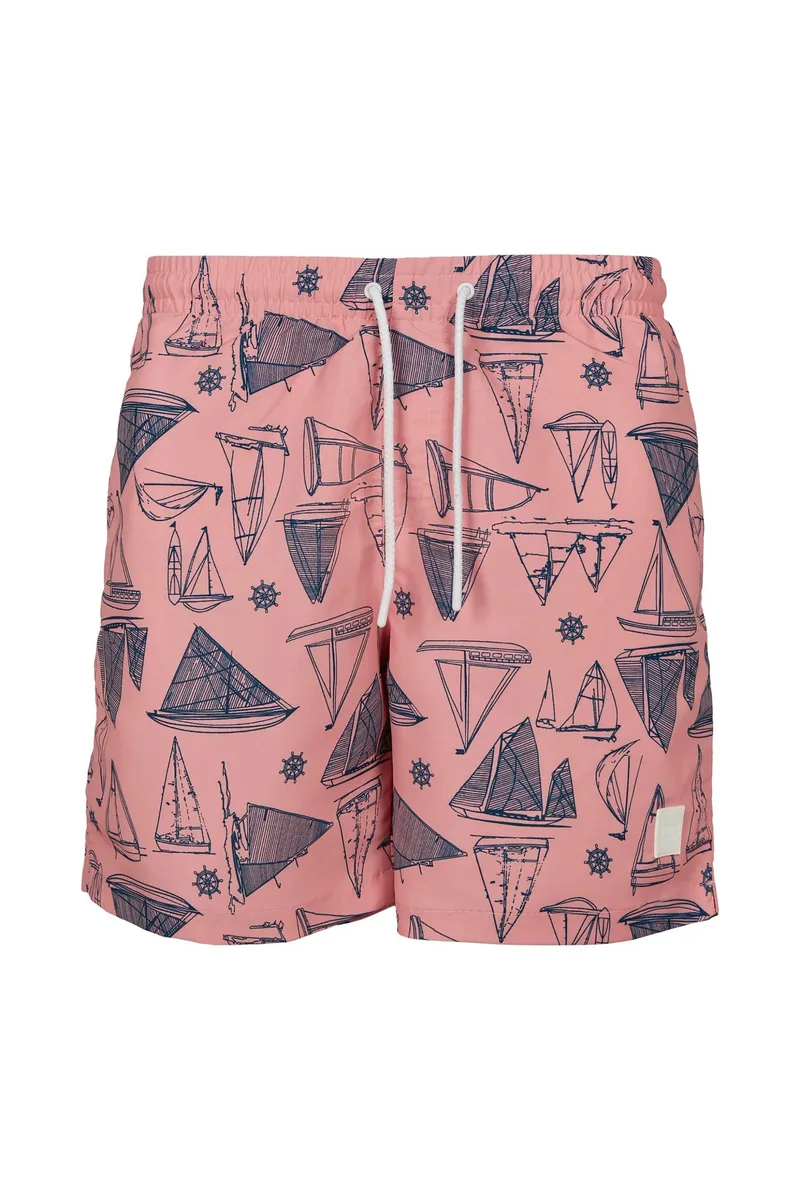 Urban Classics ανδρικό μαγιό με all-over print - TB2679 Ροζ