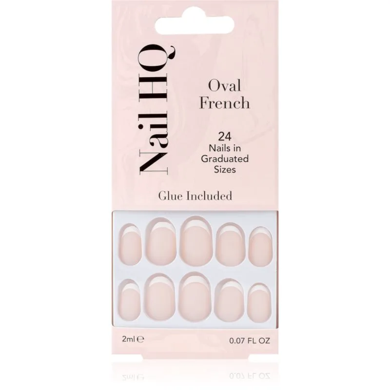 Nail HQ Oval French Ψεύτικα νύχια 24 τμχ