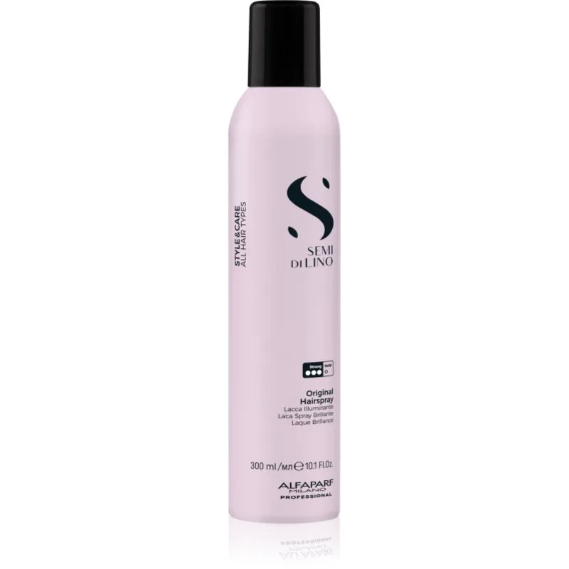Alfaparf Milano Semi di Lino Style&Care Original Hairspray ισχυρή λακ για τα μαλλιά για λάμψη για όλους τους τύπους μαλλιών 300 ml