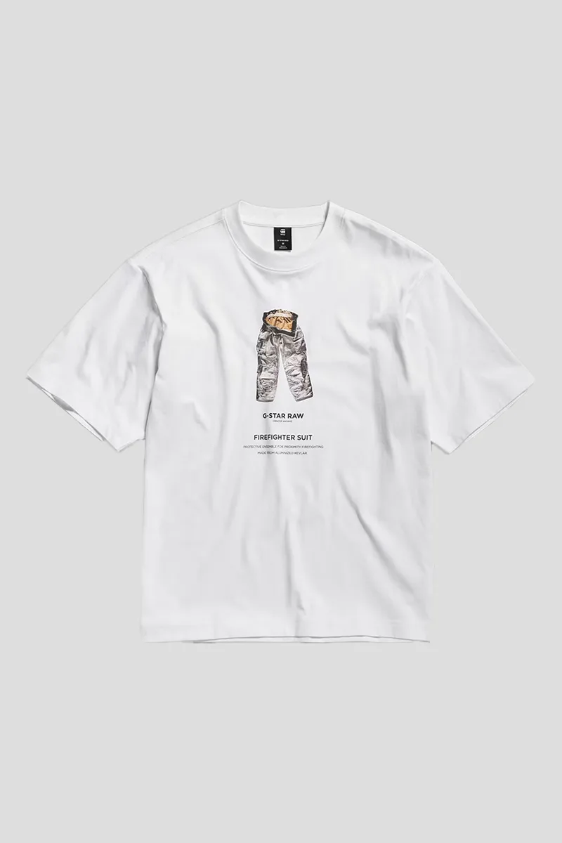 G-STAR Ανδρικό Λευκό Archive Print Boxy T-Shirt