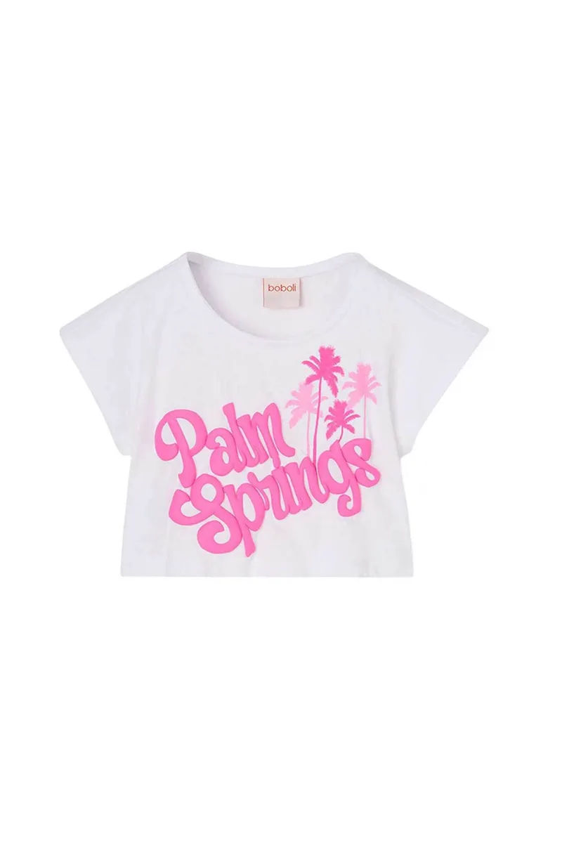 Boboli παιδικό Τ-shirt με letter print - 443067 Λευκό