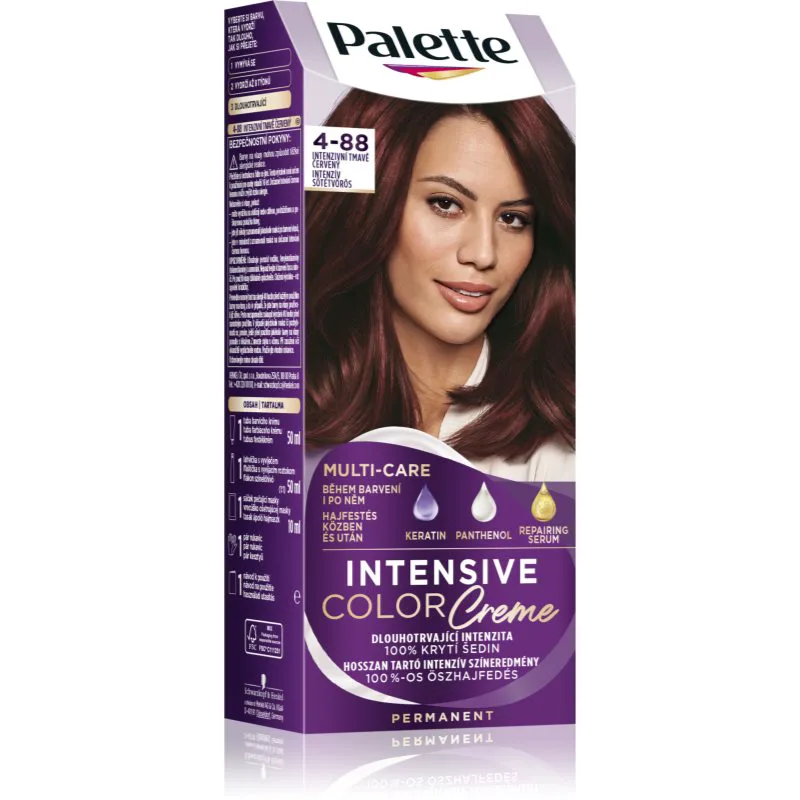Schwarzkopf Palette Intensive Color Creme μόνιμη βαφή μαλλιών απόχρωση 4-88 (RF3) Intensive Dark Red 1 τμχ