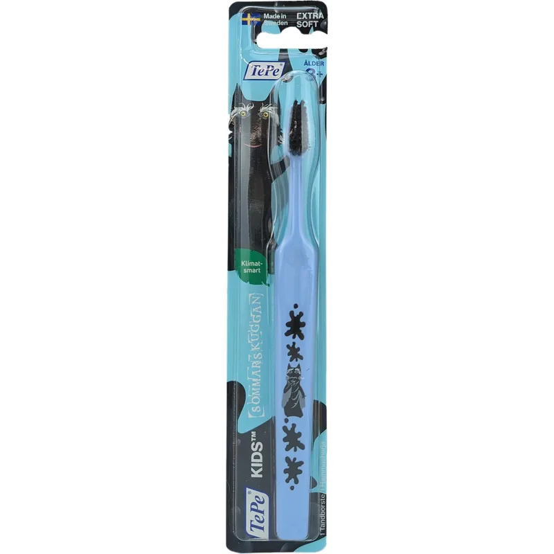 TePe Kids Sommarskuggan Extra Soft 3+ Years Toothbrush Οδοντόβουρτσα με Μικρή Κωνική Κεφαλή & Πολύ Μαλακές Ίνες Κατάλληλη για τα Πρώτα Δόντια 1 Τεμάχιο - Γαλάζιο