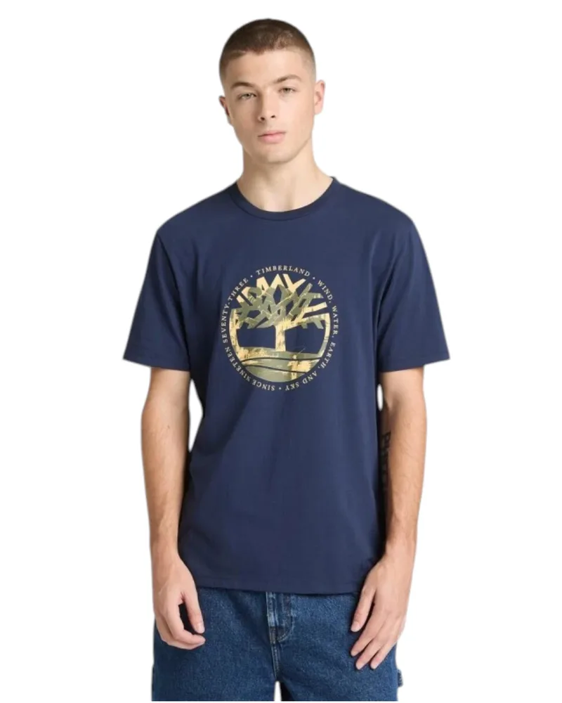 Timberland Ανδρική Μπλούζα T-Shirt Tree Logo Lake TB0A5MVR451 Μπλε