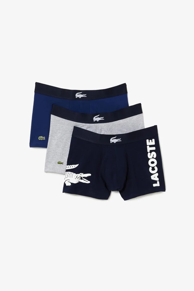 Lacoste σετ ανδρικά εσώρουχα boxer με λογότυπο (3 τεμάχια) - 5H1803 Μπλε Σκούρο