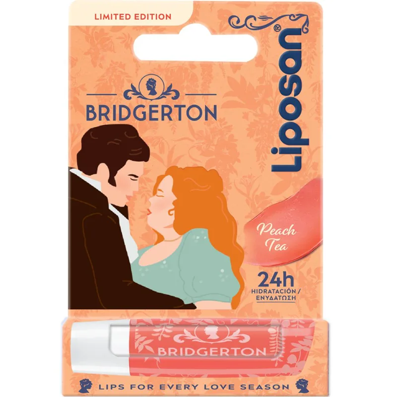 Liposan Bridgerton Limited Edition Peach Tea Lip Balm Ενυδατικό Βάλσαμο Χειλιών Εμπνευσμένο από το Bridgerton με Άρωμα Τσάι Ροδάκινου 4,8g