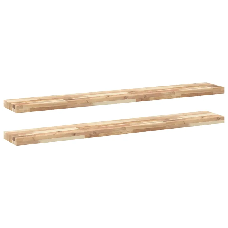 vidaXL Ράφια Πλωτά 2 τεμ. 140x20x4 εκ. από Μασίφ Ξύλο Ακακίας