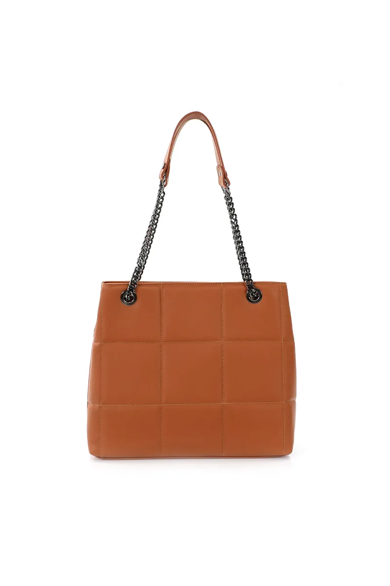 Folli Follie γυναικεία τσάντα tote "Metropolitan Fab" - OB23L011AB Καφέ