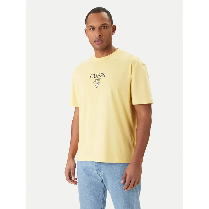 Guess Jeans T-Shirt M6RI45 K8HM0 Κίτρινο Oversize