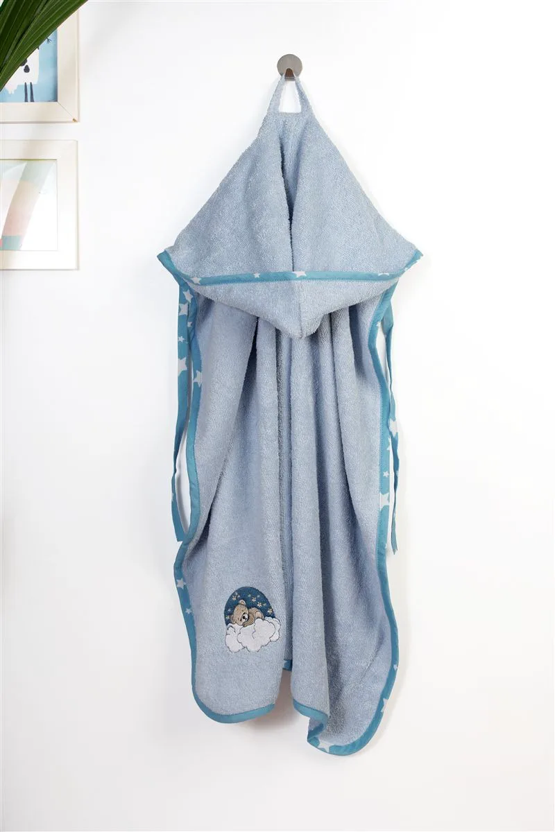 Κάπα Με Κέντημα Bebe 75x85εκ. Cloudy Bear 175 Sky Blue Dimcol