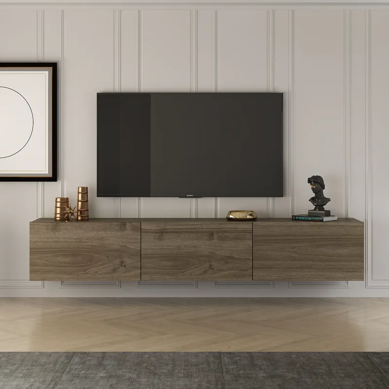 Βάση Τηλεόρασης West - Walnut 362Ant1153 (150x30x32)