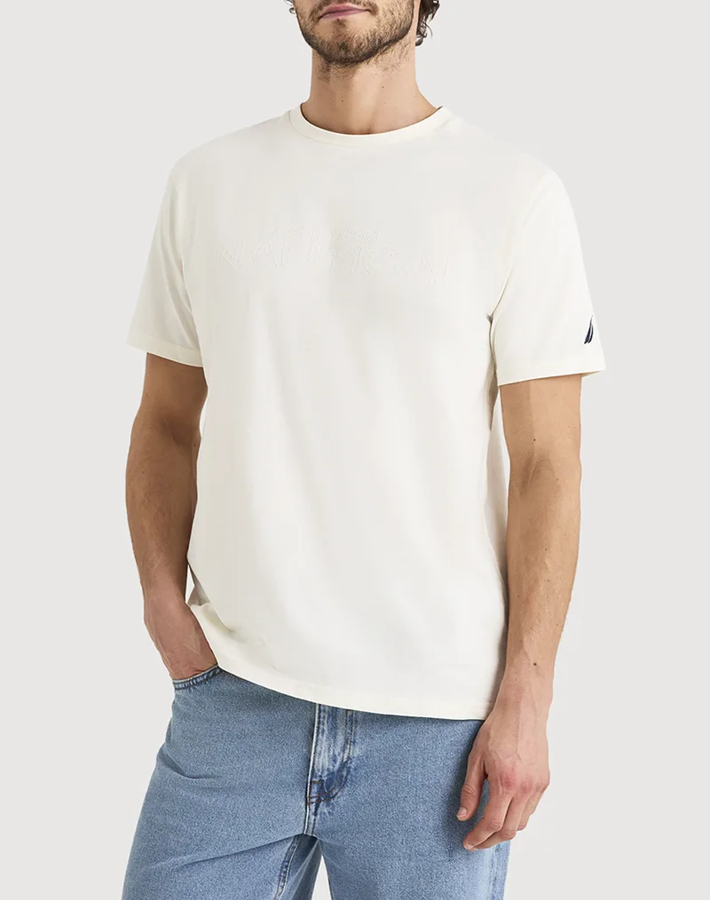 NAUTICA ΜΠΛΟΥΖΑ T-SHIRT ΚΜ Medway T-Shirt 3NCN1V04019-129 Ecru